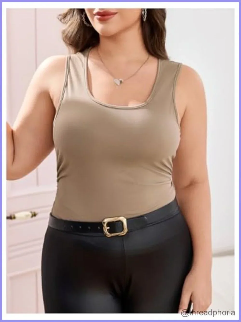 Plus Size Square Neck Sleeveless Fitted Tank Tops 3 Pack